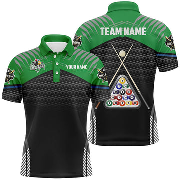Men's Custom Green 3D Billiard Polo Shirt V1027