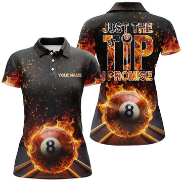 Personalised 3D Flame Pool Polo Shirt for Women V0482