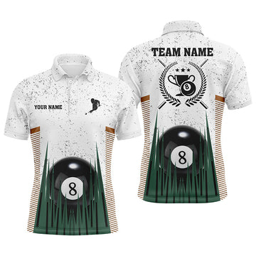 Men's 8 Ball Pool Grunge Polo Shirt V0200