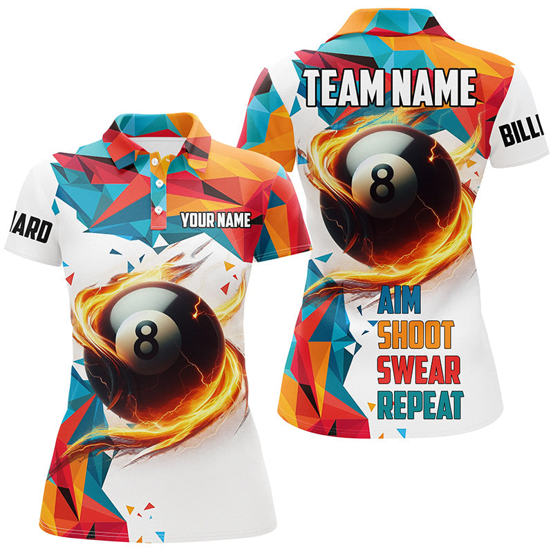 Custom Colourful 8-Ball Pool Shirts for Women V1183