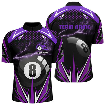 Men's Thunder Purple Billiards 3D Quarter-Zip Shirt V0713