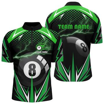 Men's Thunder Green Billiards 3D Quarter-Zip Shirt V0714
