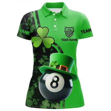 St Patrick's Day 3D Polo Shirt for Women - Shamrock Billiard V0993