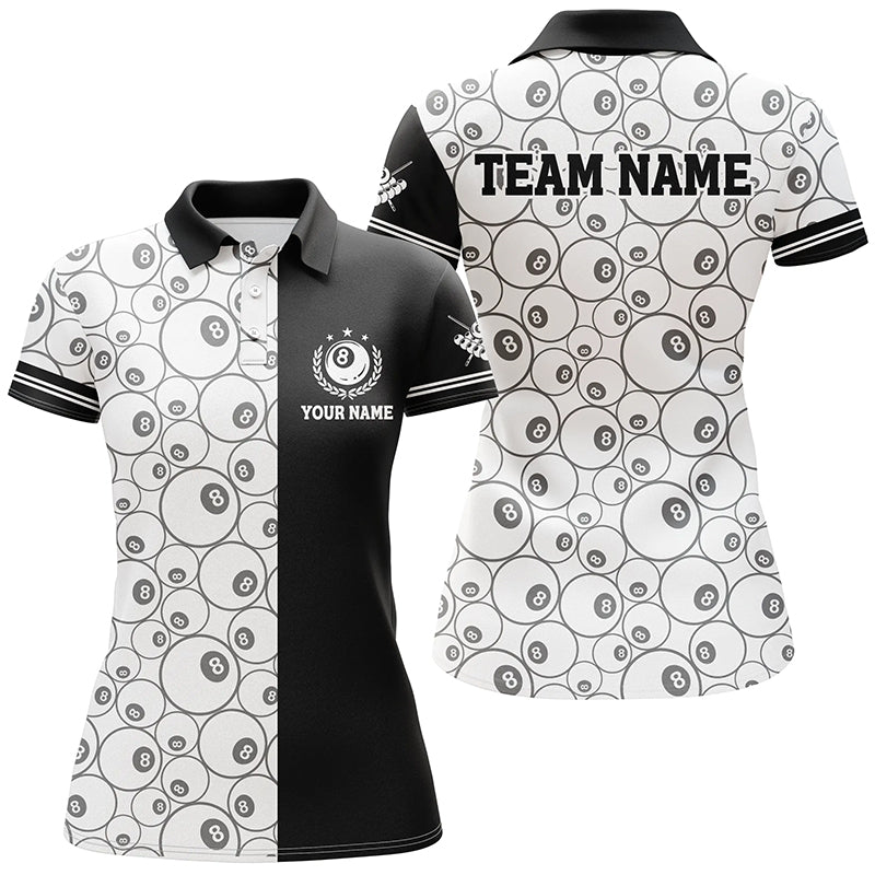 Custom 8 Ball Billiards Polo Shirt for Women V0180