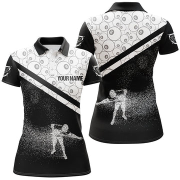 Funny 3D Billiards Polo Shirt for Women - 8 Ball Design V0024