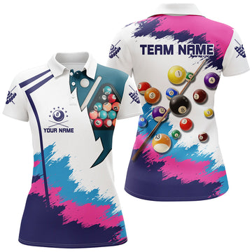 Custom 3D Billiard Shirts for Women - Colourful Pool Ball Jerseys V1185
