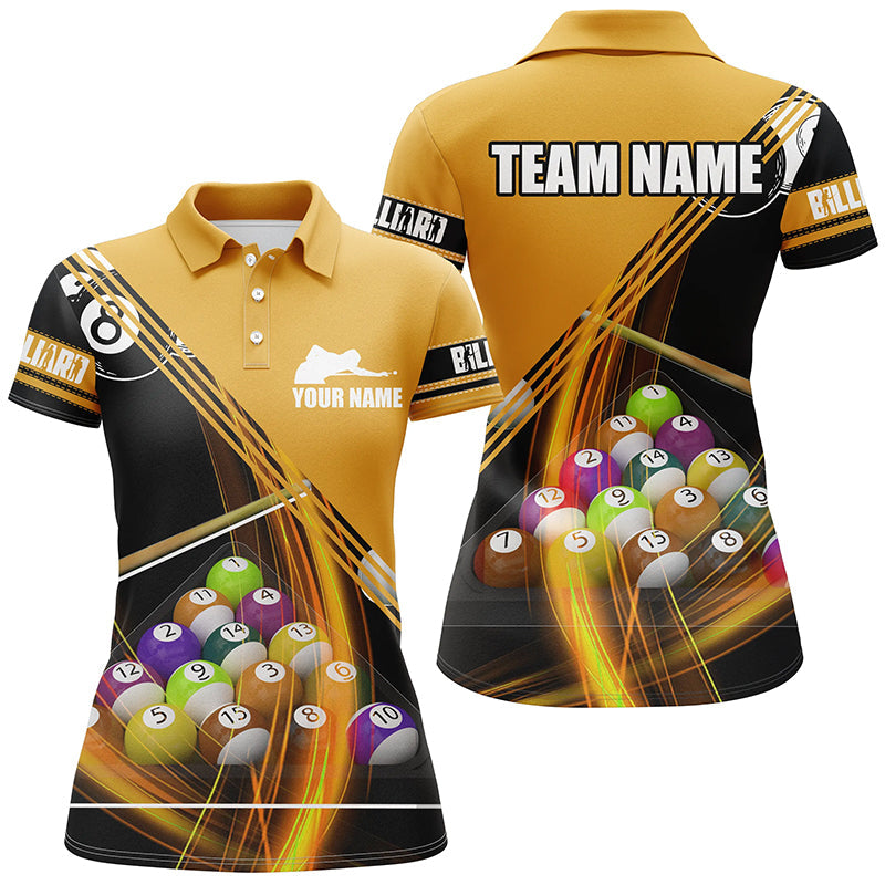 Custom Yellow Billiards Polo Shirt for Women V0155