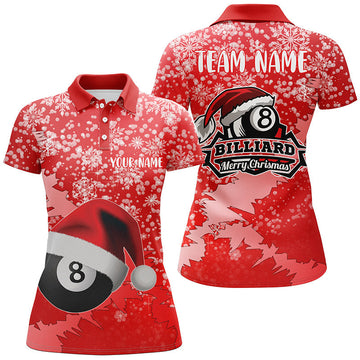 Personalised Christmas 8 Ball Pool Polo Shirt for Women V0621