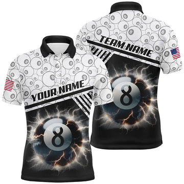 8 Ball Pool 3D Polo Shirt for Men - Custom Thunder Lightning Design V1011
