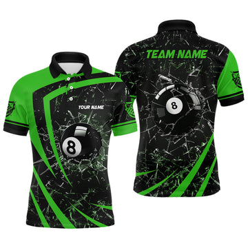 Custom Green 3D Billiard Polo Shirt for Men V1154