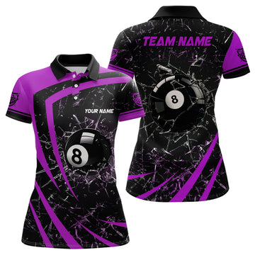 Custom Purple 3D Billiard Polo Shirt for Women V1156