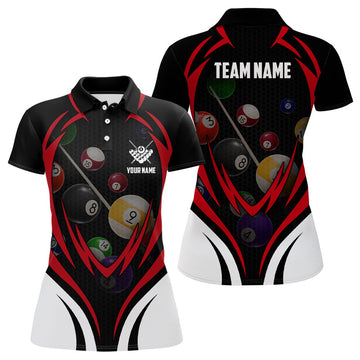 Personalised 3D Pool Balls Polo Shirt for Women V0059