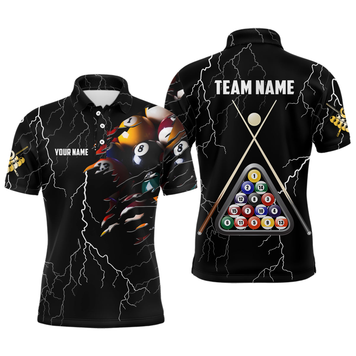 Custom 3D Polo Shirt for Men - Billiards Theme V0722