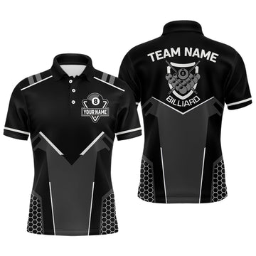 8 Ball Pool 3D Polo Shirt for Men - Black & White V1055