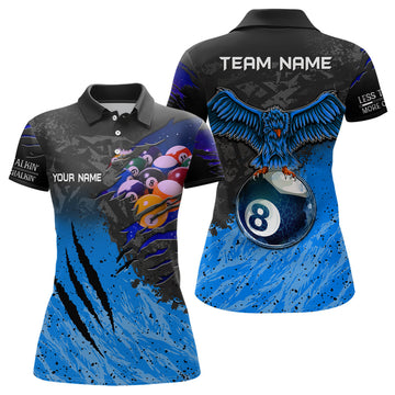 Custom Blue Eagle 8 Ball Billiards 3D Shirt for Women V1190