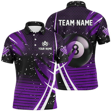 Men's Black & Purple Billiard Polo Shirt T1225