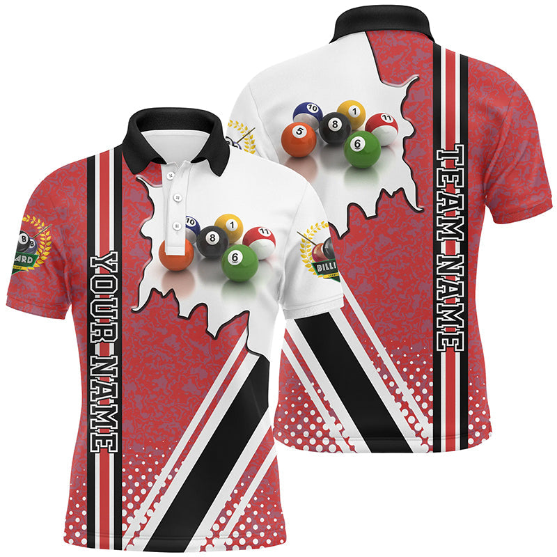 Red Billiard Balls Polo Shirt for Men - Custom Gift Idea T0124