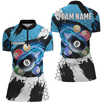 Funny Pool 3D Quarter-Zip Shirt for Women T0604
