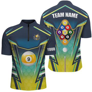 Men's Custom 9 Ball Pool Quarter-Zip Jersey T0620