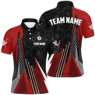 Custom Black & Red Billiard Men’s Polo Shirt T1332