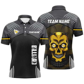Men's 3D Skull Pool Polo Shirt - Custom Name T0695