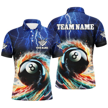 Men's Custom Colourful 8 Ball Pool Polo Shirts T1074