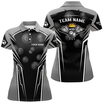 Personalised Women's 8 Ball Pool Polo Shirt - Custom Team Jersey T0328