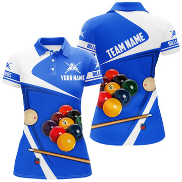 Custom Blue Billiard Team Polo Shirt for Women T0348