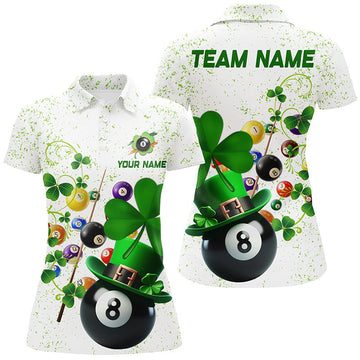 Shamrock Billiard Polo Shirt for Women - Custom St Patrick's Day T1108