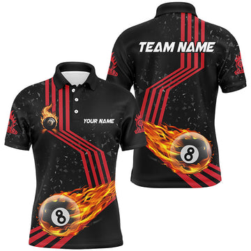 Men's Red Billiard Jerseys - Fire Racing Design T2486