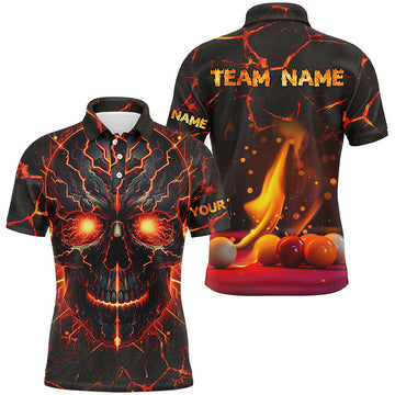 Custom Orange Skull Billiard Shirts for Men T1617