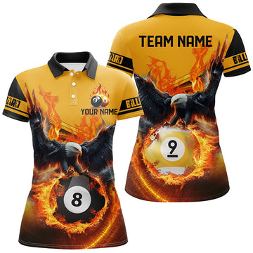 Women's 3D Eagle Fire Billiard Shirts - 8 & 9 Ball Jerseys T2236