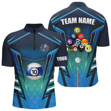 Men's Custom 10 Ball Pool Quarter-Zip Jerseys T0926