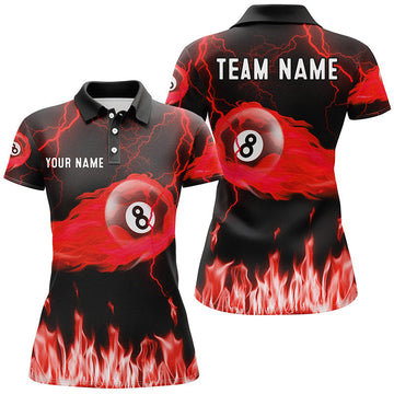 Women's Red Flame Billiard Shirt T2052