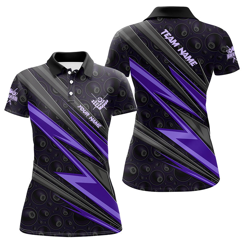 Custom Purple Billiard Polo Shirt for Women T1291