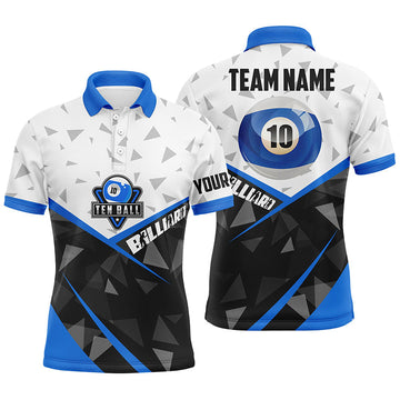 Men's 10-Ball Pool Jersey Polo Shirt - Personalised Team Name T0956