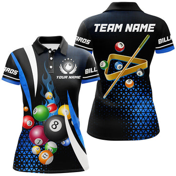 Custom Blue Billiard Polo Shirt for Women T0622
