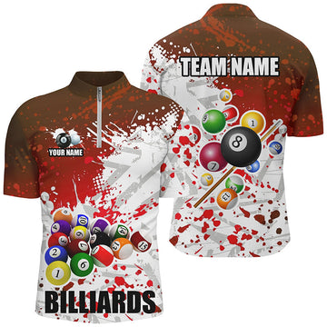 Men's Red Paint Splash Billiard Shirt T1692