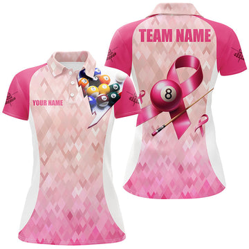 Women's Pink Ribbon Billiard Shirts - Breast Cancer Awareness T2112