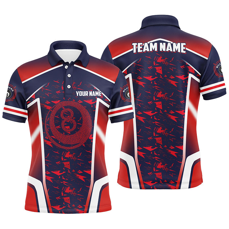 Red 3D Billiard Shirt for Men - Personalised 8 Ball Design T2145