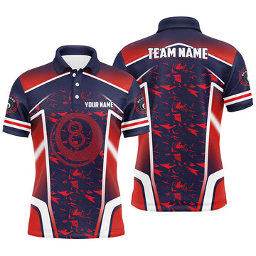 Red 3D Billiard Shirt for Men - Personalised 8 Ball Design T2145