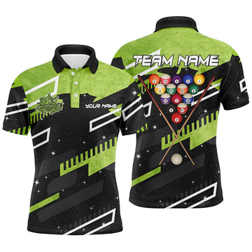 Custom Green 8 Ball Galaxy Billiards Polo Shirt for Men T0465