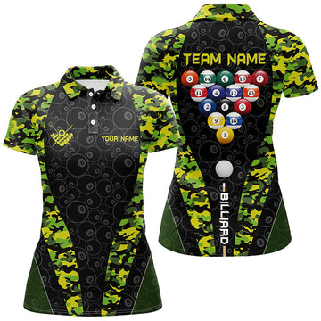 Custom Camo Billiards Polo Shirt for Women T0473