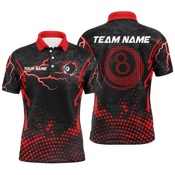 Custom Red 3D Billiard Polo Shirt for Men T0474