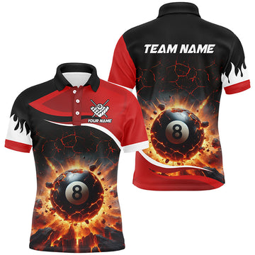 Men's Red Flame 8 Ball Pool Jerseys T2438