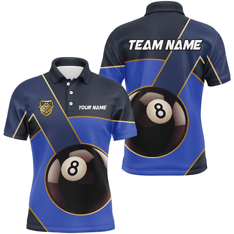 Custom Blue 8 Ball Pool Jersey for Men T2442