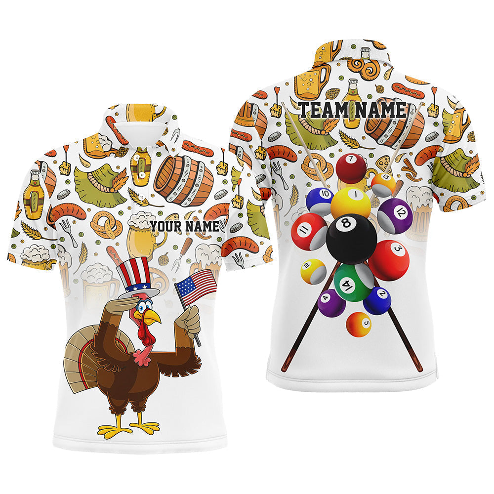 Funny Thanksgiving Billiard Polo Shirt for Men T0547