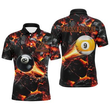 Men's Billiard Jerseys - 8 Ball & 9 Ball Fire Theme T2467