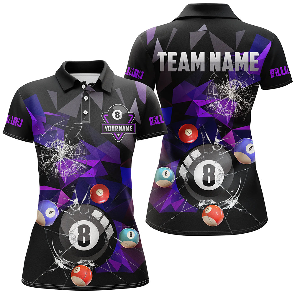 Women's Blue Abstract Billiard Team Jersey T2489