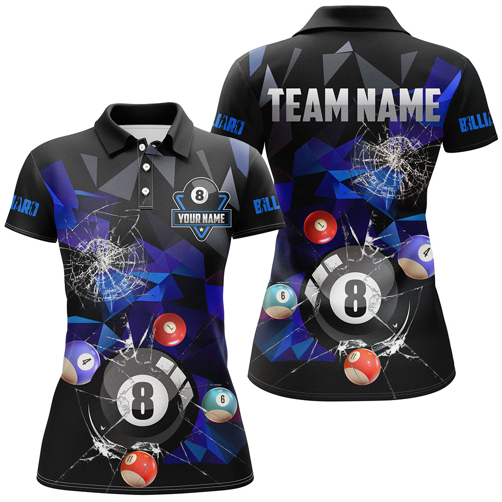 Women's Purple Pool Jersey - Abstract Billiard Team Shirt T2490